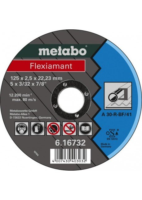 Diskas pjovimo metalui 125x2,5x22,2 mm, Metabo